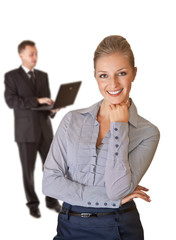 Business woman and man