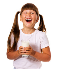 Girl loves milk