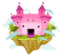 Wandcirkels tuinposter Roze kasteel © BNP Design Studio