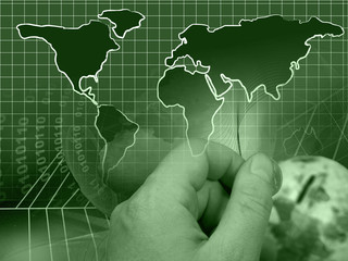 Business collage, in greens