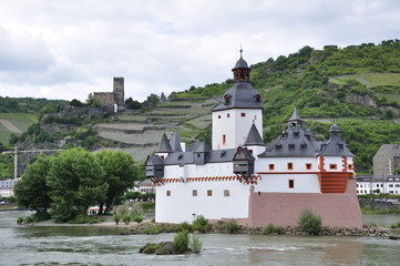 Fototapeta na wymiar Pfalzgrafenstein and Castle Gutenfels