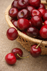 Cherries in basket
