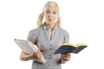 student with book