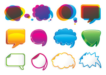 Colorful bubbles for speech.