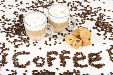 Freshly brewed latte macchiato