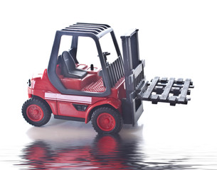 toy fork lift truck with reflection