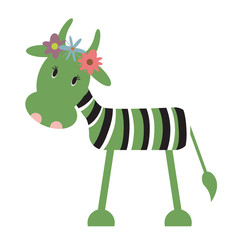 Vector illustration of cartoon cow