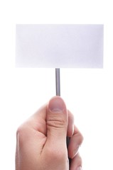 hand and blank paper