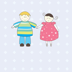 Illustration of Boy and Girl .Vector illustration