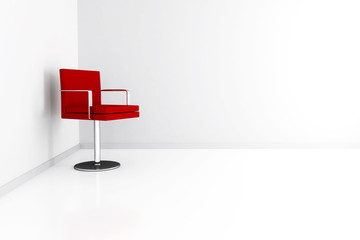 Obraz premium Modern elegant chair in corner of light room