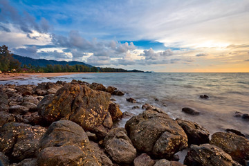 Tropical sunset on the beach. Thailand