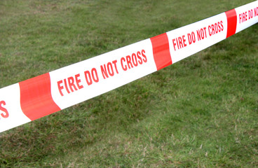 Plastic Fire Warning Tape - Do Not Cross.
