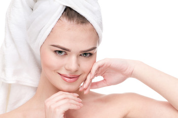 Close-up of woman with perfect health skin