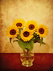 Sunflowers in the vase