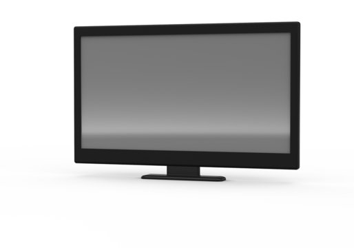 3D rendering of tv,lcd monitor on white background