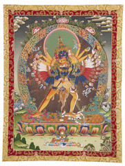 Inner part (cut out) of Tibetan thangka with Kalachakra