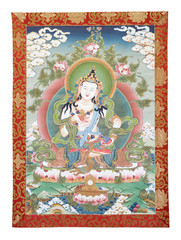 Inner part (cut out) of Tibetan thangka with Dorje Sempa