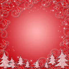 Abstract winter background with christmas tree