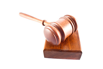 Gavel on isolated white