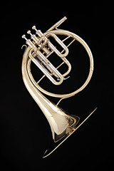 Antique Gold French Horn Isolated