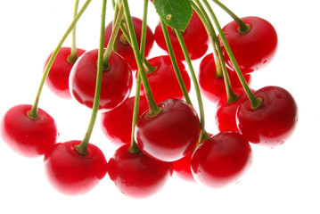 bunch of sherries on white