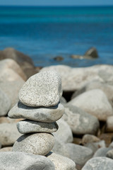 stone pyramid at the seaside