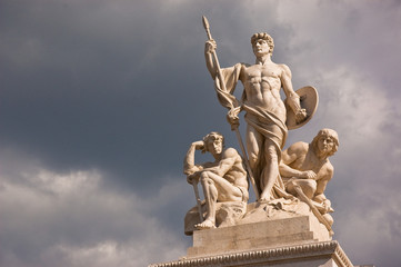 statue on the unknown soldier monument in rome