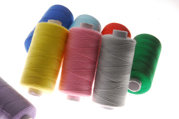thread spools with different color