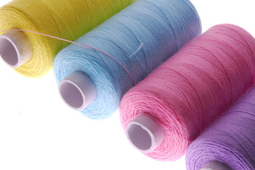thread spools with different color