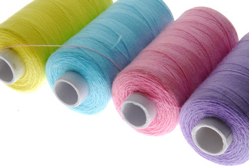 thread spools with different color