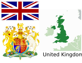 United kingdom flag national emblem map