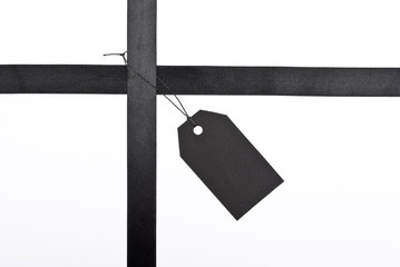 Black ribbons with tag