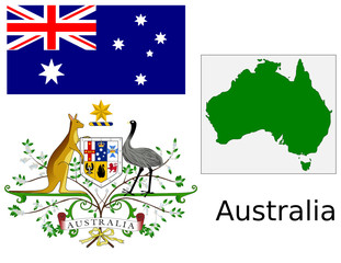 Australia flag national emblem map