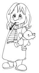 Mädchen, krank, Krankheit, Fieber, Grippe, Erkältung