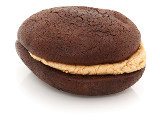 Peanut Butter Whoopie Pie On White Background