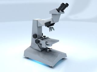 3d render of a microscope