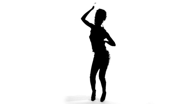 Silhouette of African-American Woman Dancing