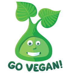Go vegan illustration