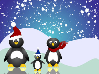 Fototapeta premium Pinguin Familie