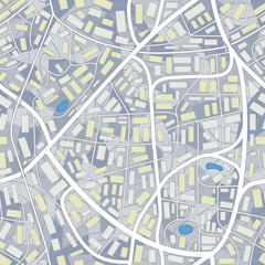 city map seamless pattern of a invented city without names