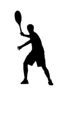 silhouette of a tennis player