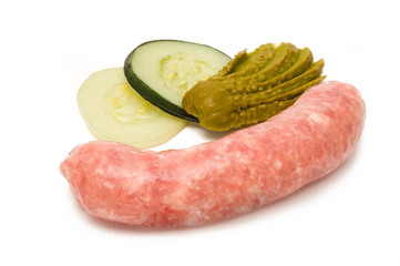 Rohe fränkische Bratwurst