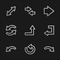 Arrows web icons set 1, grey mobile style