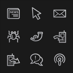 Internet web icons set 2, grey mobile style