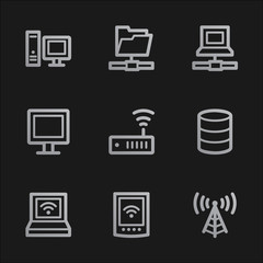 Network web icons , grey mobile style