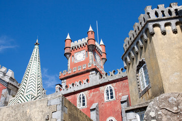 Fototapeta na wymiar Element of Pena Palace in Sintra. Portugal.