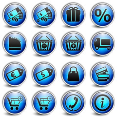 shopping Blue Button