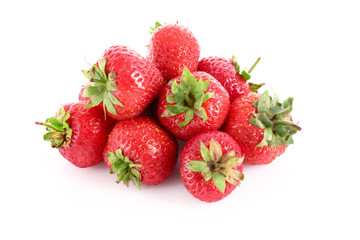 Few strawberries isolated on white