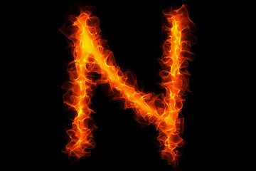 Fire letter N graffiti