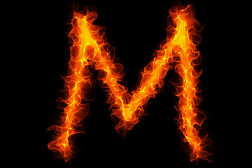 Fire letter M graffiti